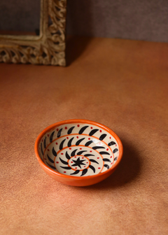 Orange spiral nut bowl 