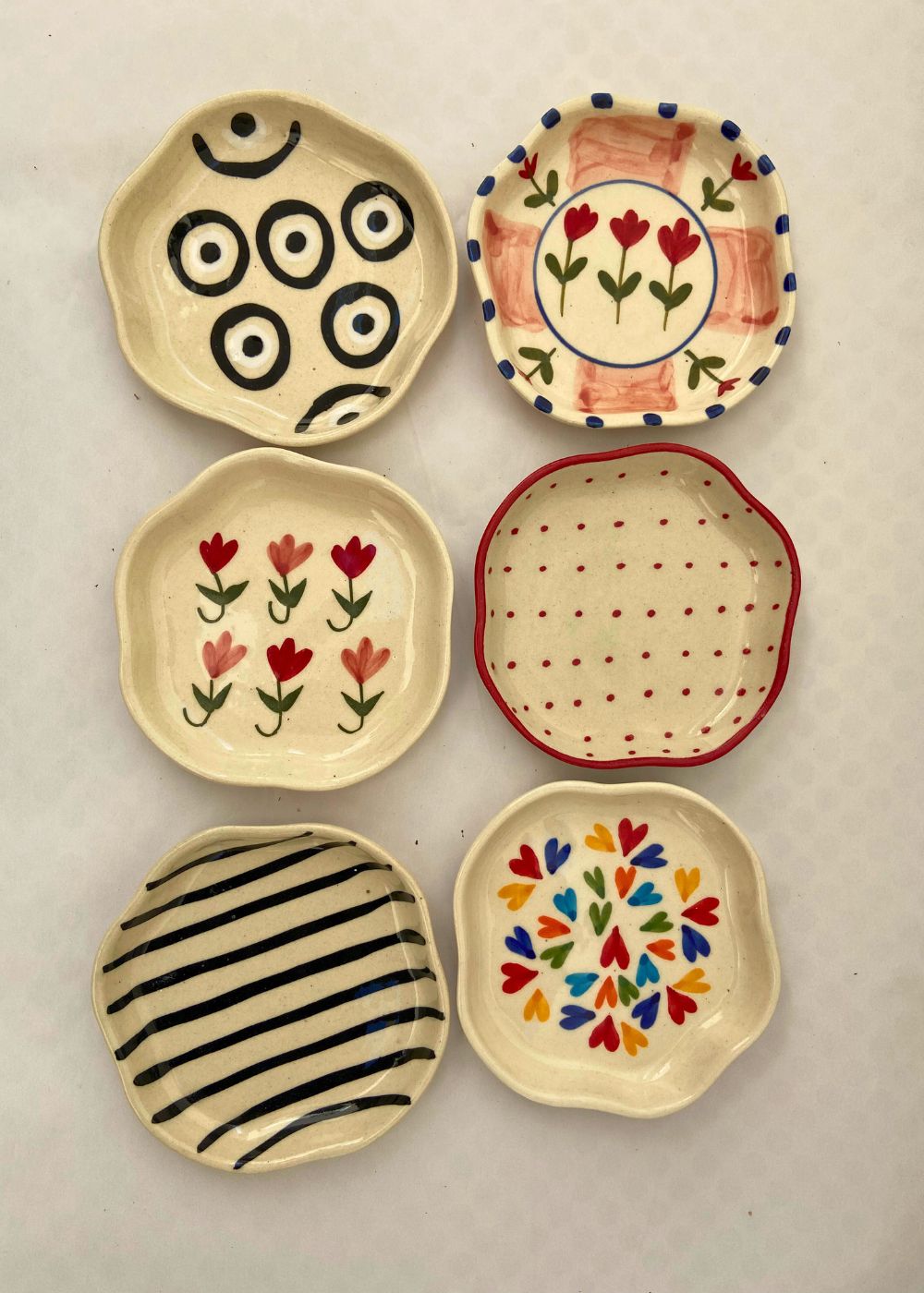 handmade Set of 6 Bliss handmade Dessert plate (for the price of 5)