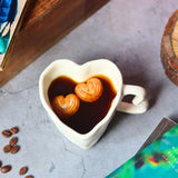 White Heart Shaped Mug made by ceramic