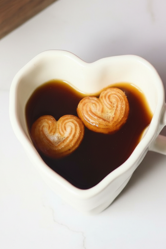 White Heart Shaped Mug