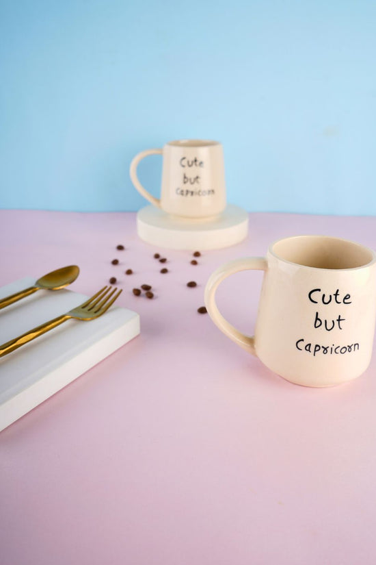 cute but capricorn mug handmade in india
