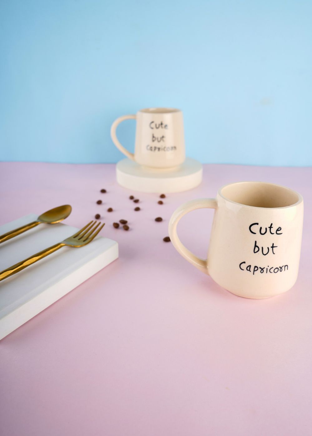 cute but capricorn mug handmade in india