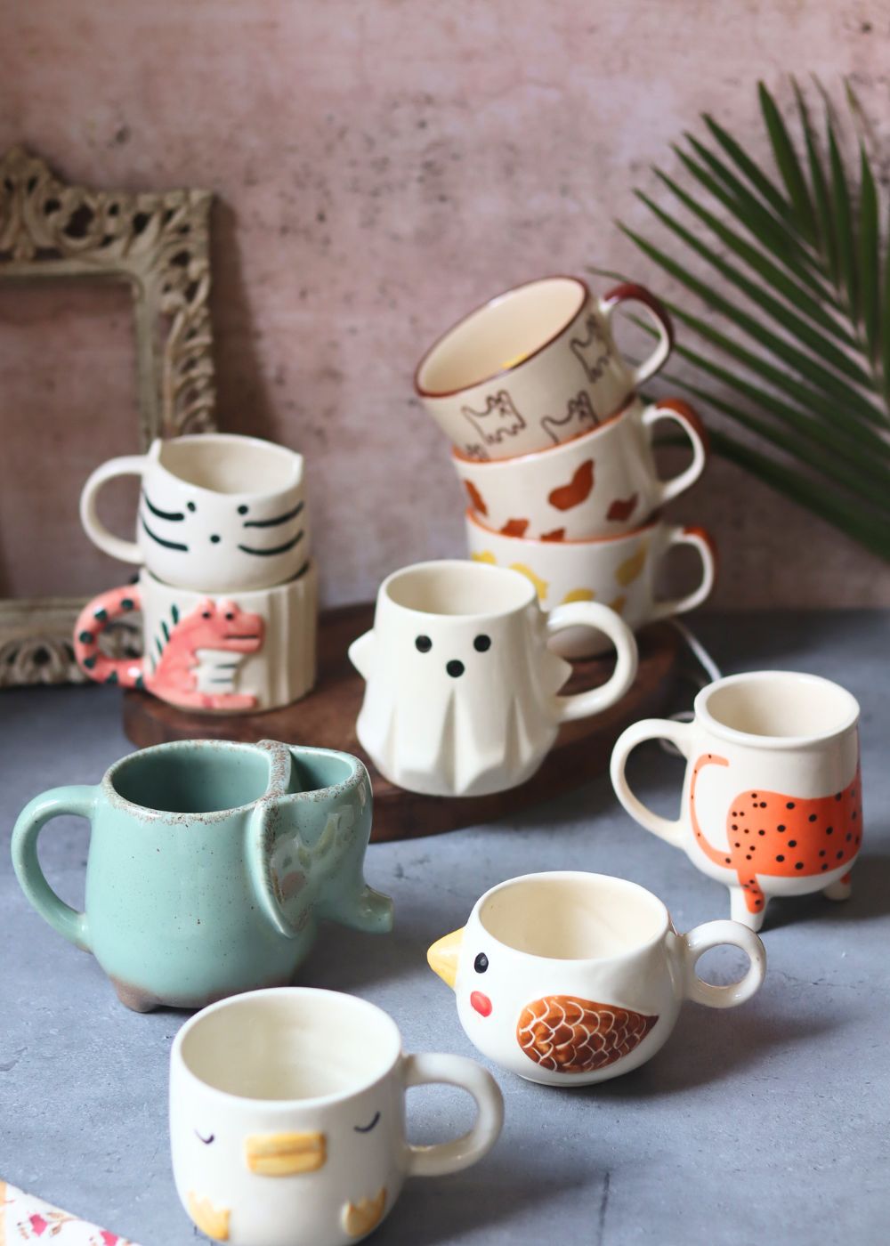 Set of 10 Mystic Animal Mugs (for the price of 7) made by ceramic