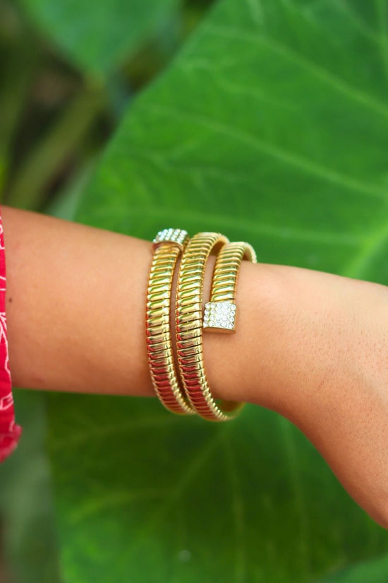 Waterproof Chunky Gold Adjustable Bracelet 