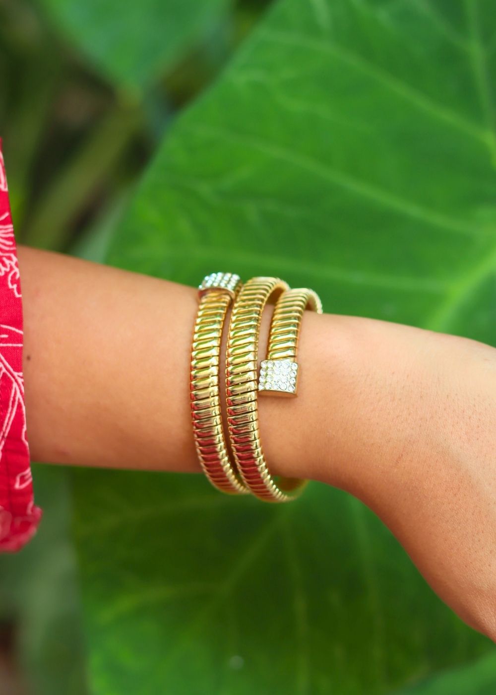 Waterproof Chunky Gold Adjustable Bracelet 