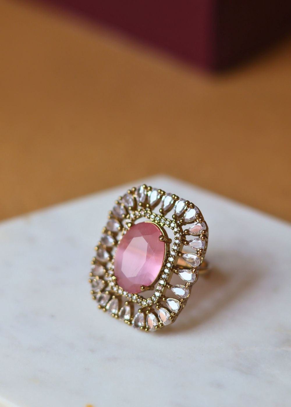 Pink Aurora Ring handmade in India