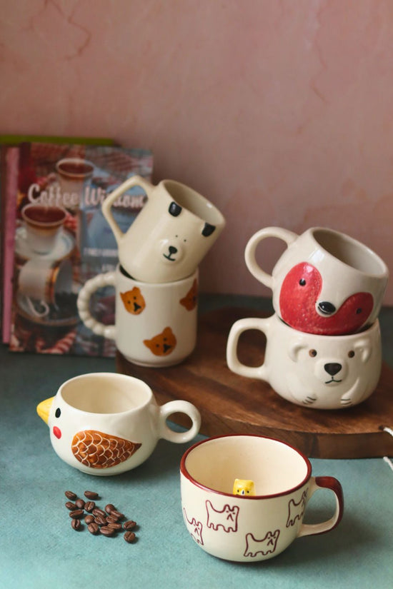 handmade Set of 6 Tails & Tales Mugs (for the price of 5)