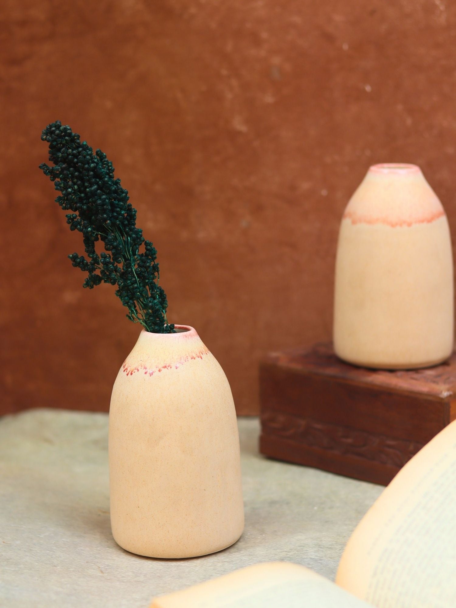 Shaded Cream Bud Vase handmade in India