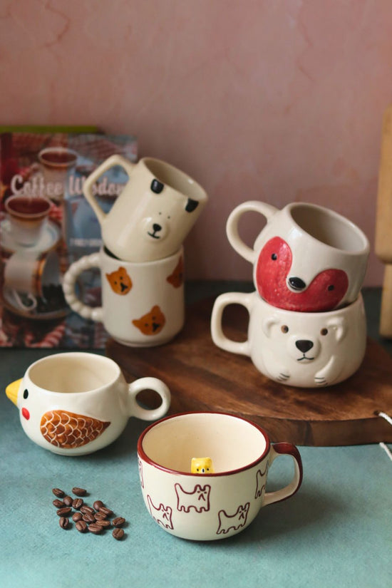 Set of 6 Tails & Tales Mugs (for the price of 5) made by ceramic
