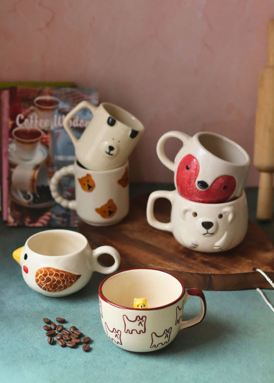 Set of 6 Tails & Tales Mugs (for the price of 5) made by ceramic