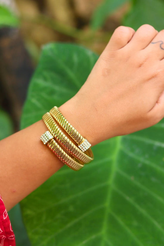 Chunky Gold Adjustable Bracelet handmade in india