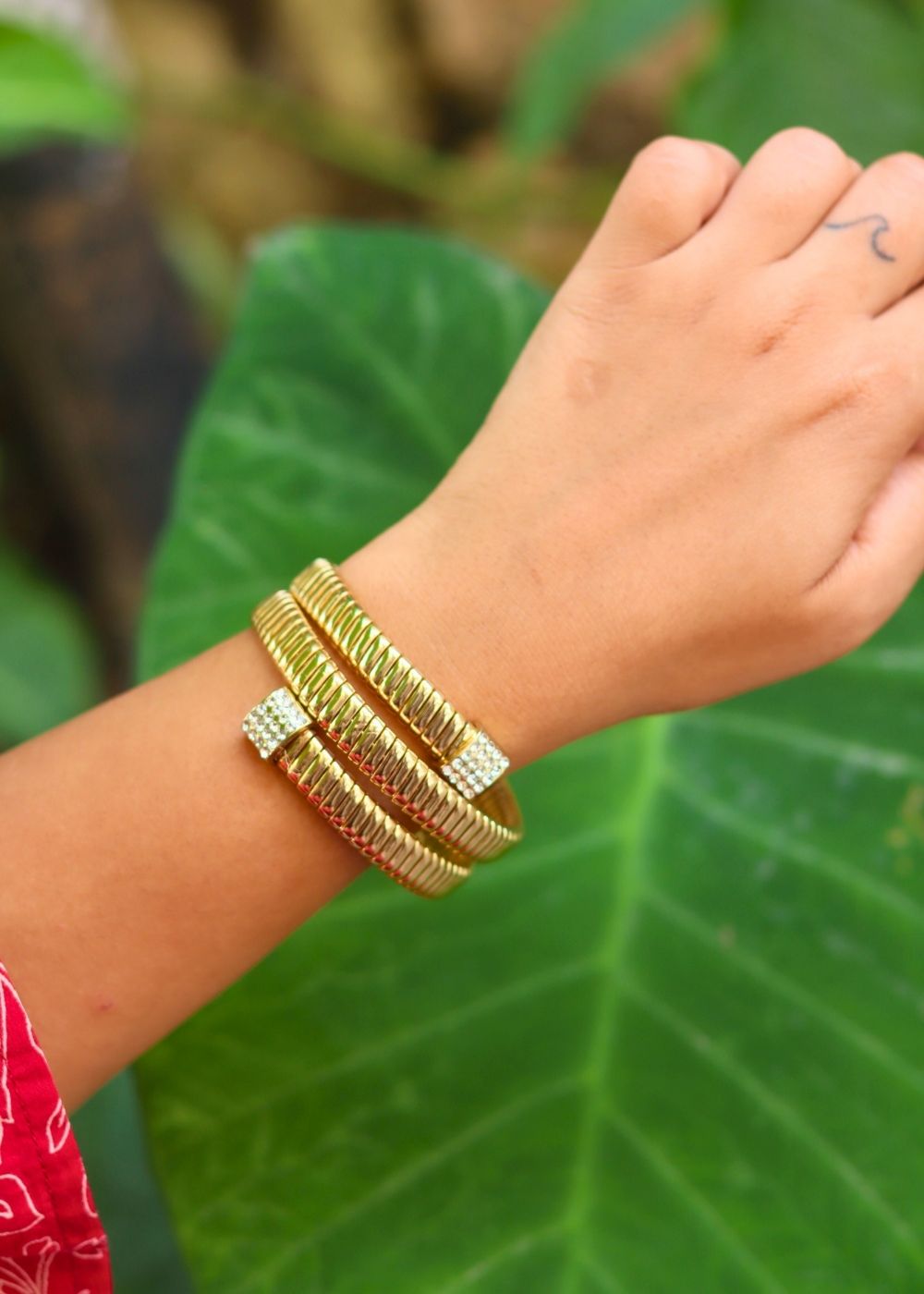 Chunky Gold Adjustable Bracelet handmade in india