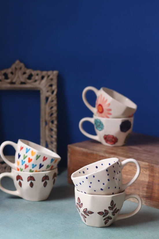 Handmade Set of 6 Brew & Bloom Mugs (for the price of 5)