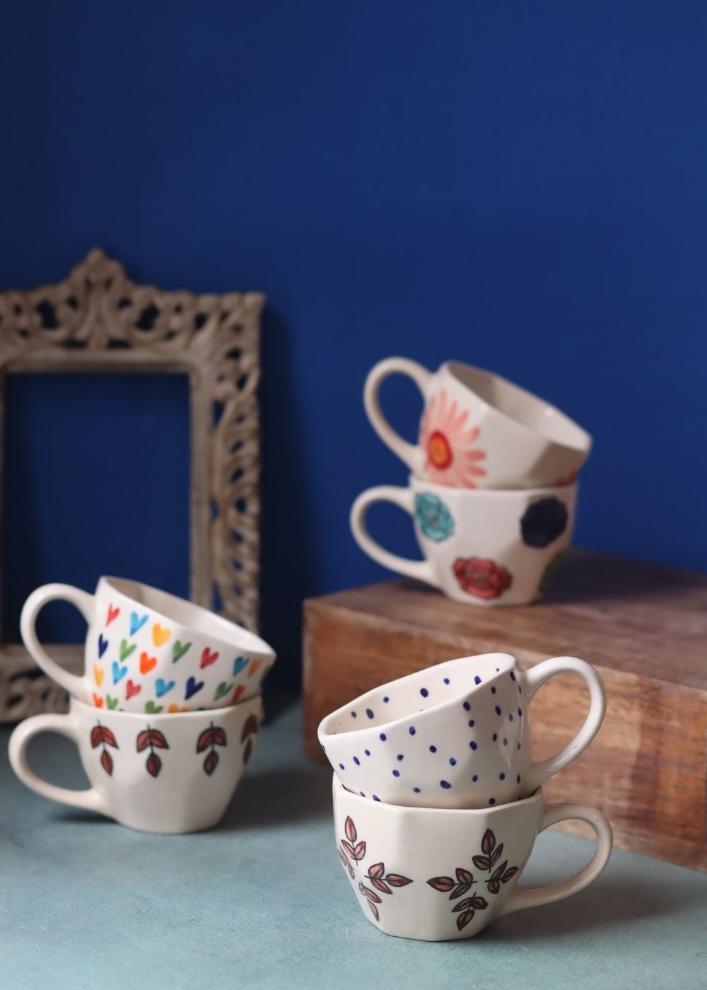 Handmade Set of 6 Brew & Bloom Mugs (for the price of 5)