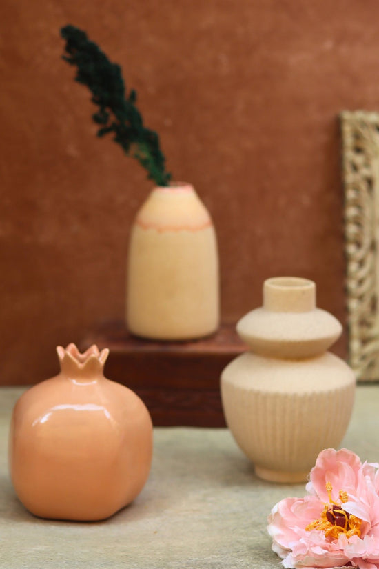 handmade Set of 3 - Classic Cream Vases combo