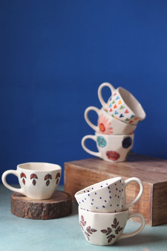 Set of 6 Brew & Bloom Mugs (for the price of 5) made by ceramic