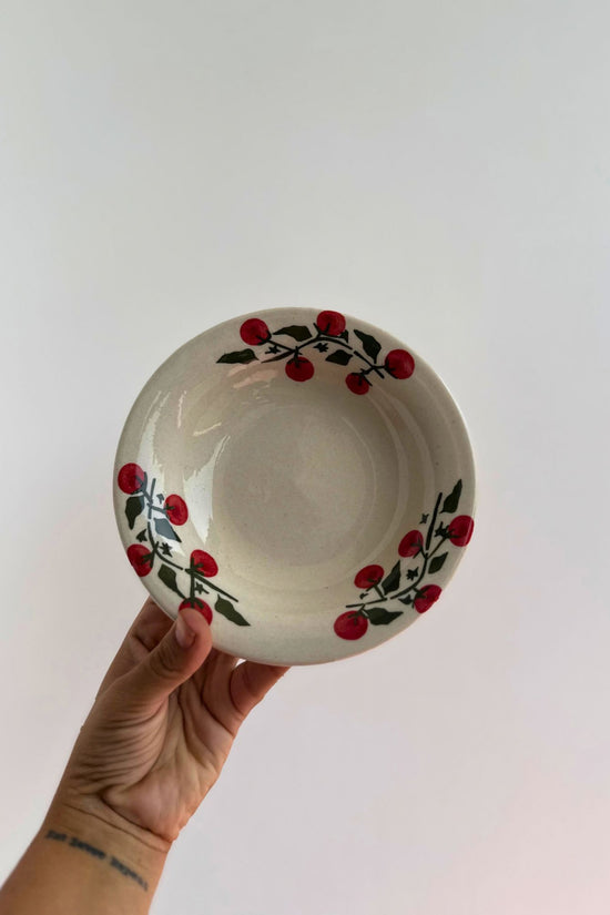 Cherry Field Pasta Plate Handmade in India