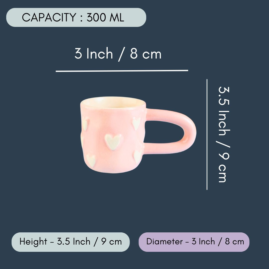 Pastel Pink Heart mug in a Gift Box