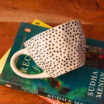 black polka mug handmade in india 