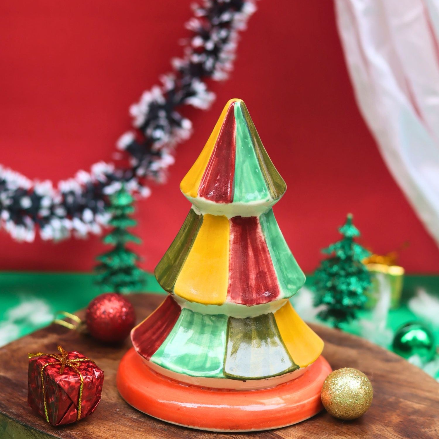 Vibrant Christmas Tree made by ceramic