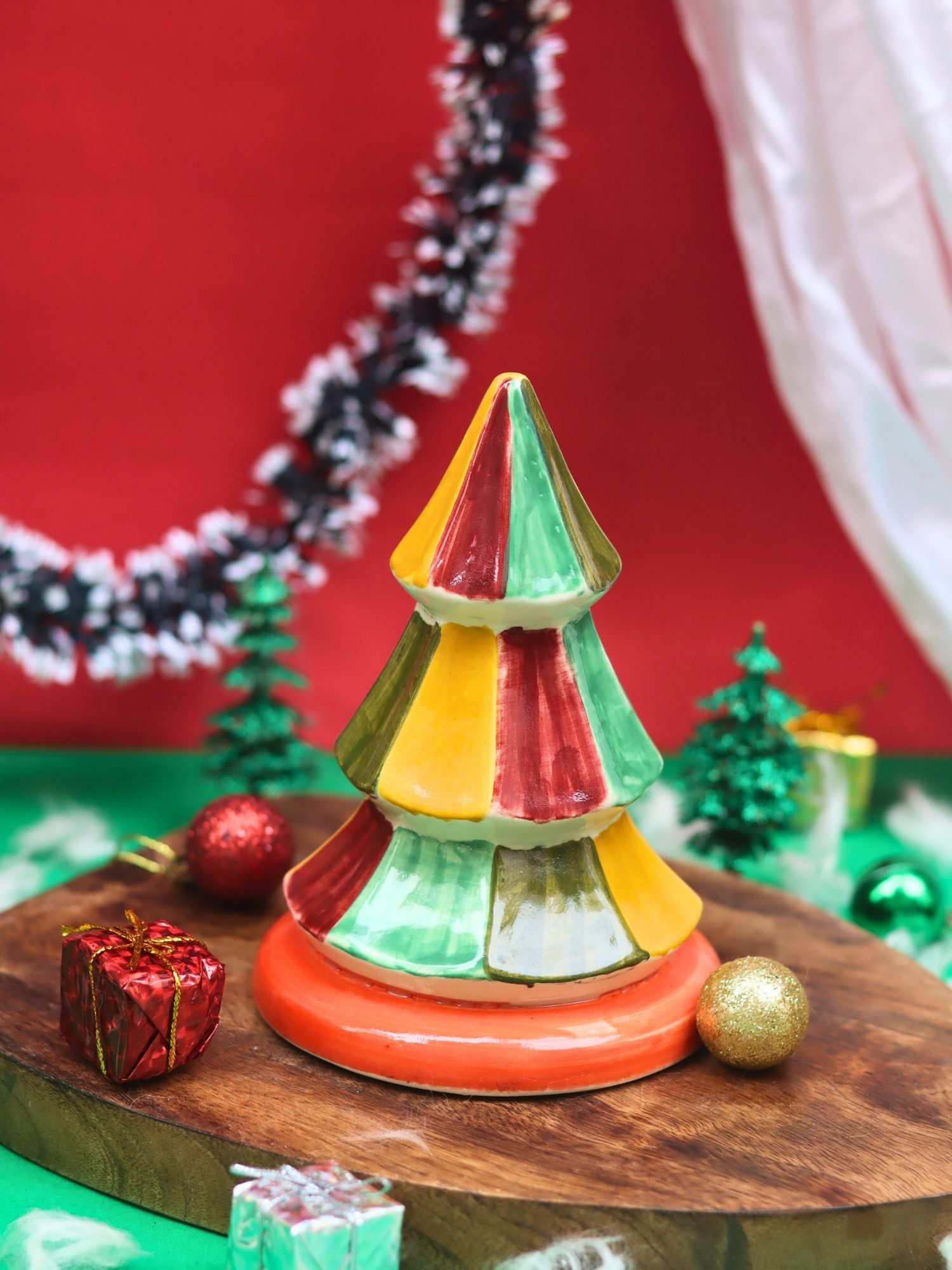 Vibrant Christmas Tree made by ceramic