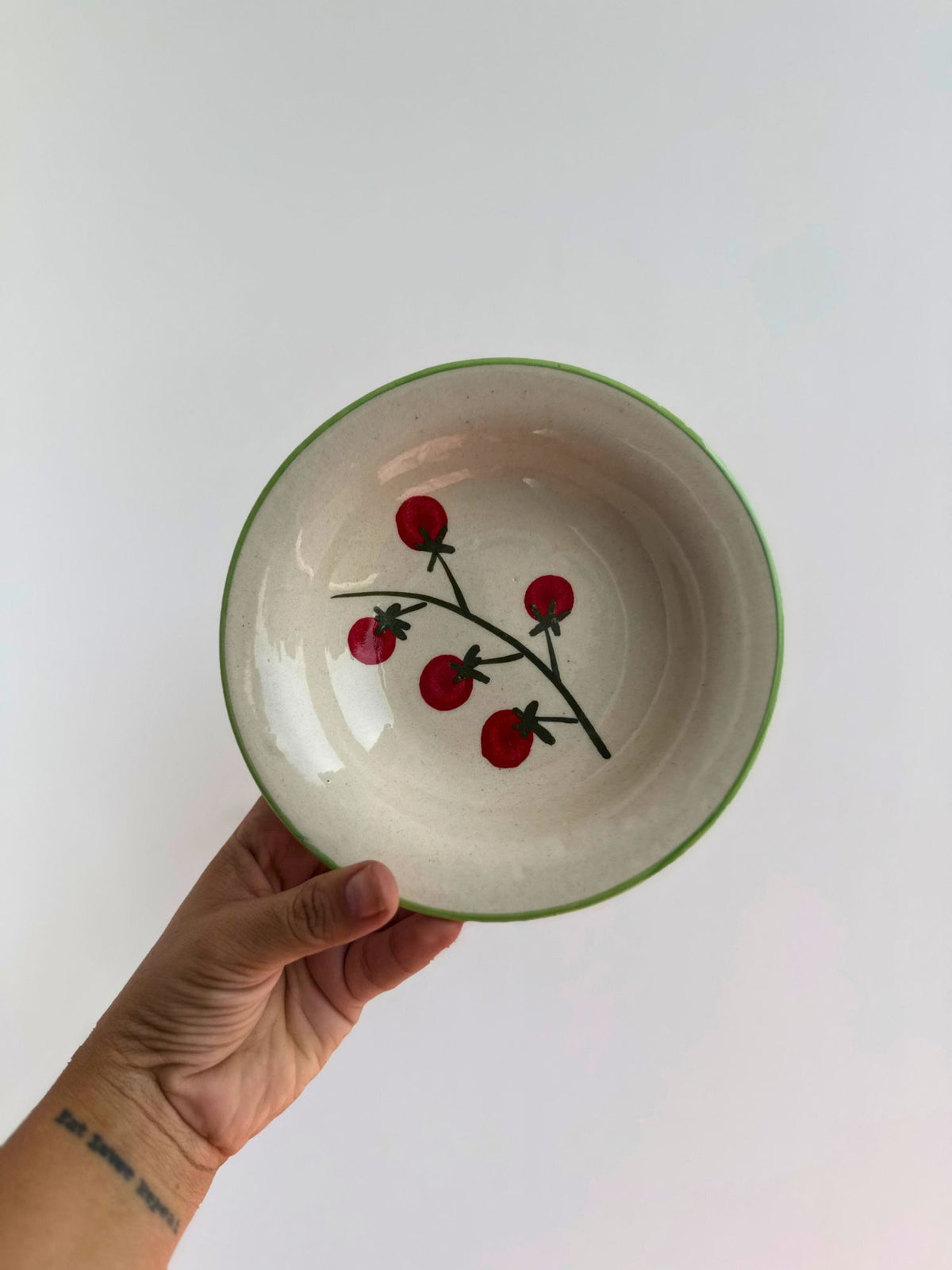 handmade Cherry Pasta Plate