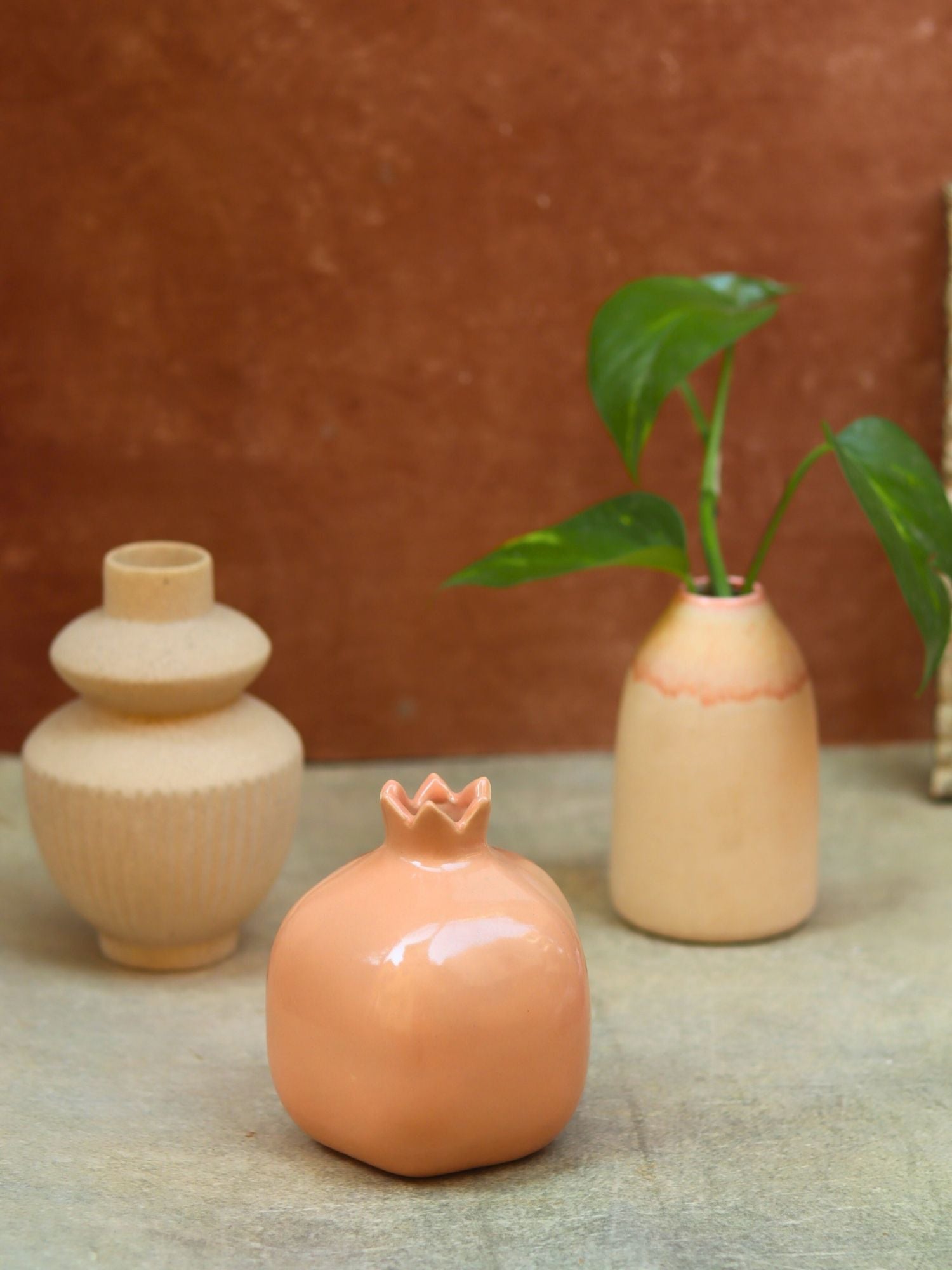 Set of 3 - Classic Cream Vases combo with premium quality material