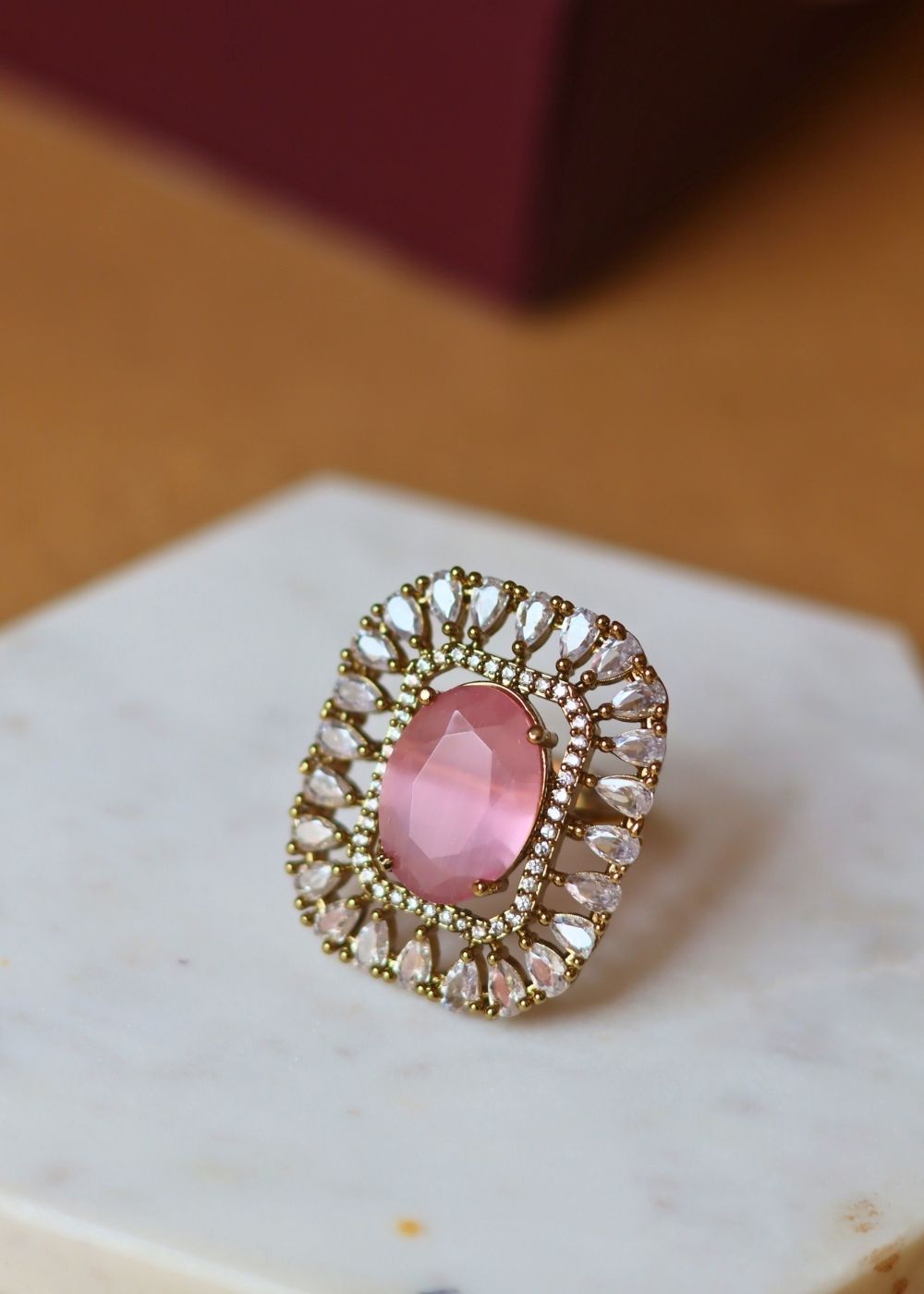Pink Aurora Ring with premium quality material
