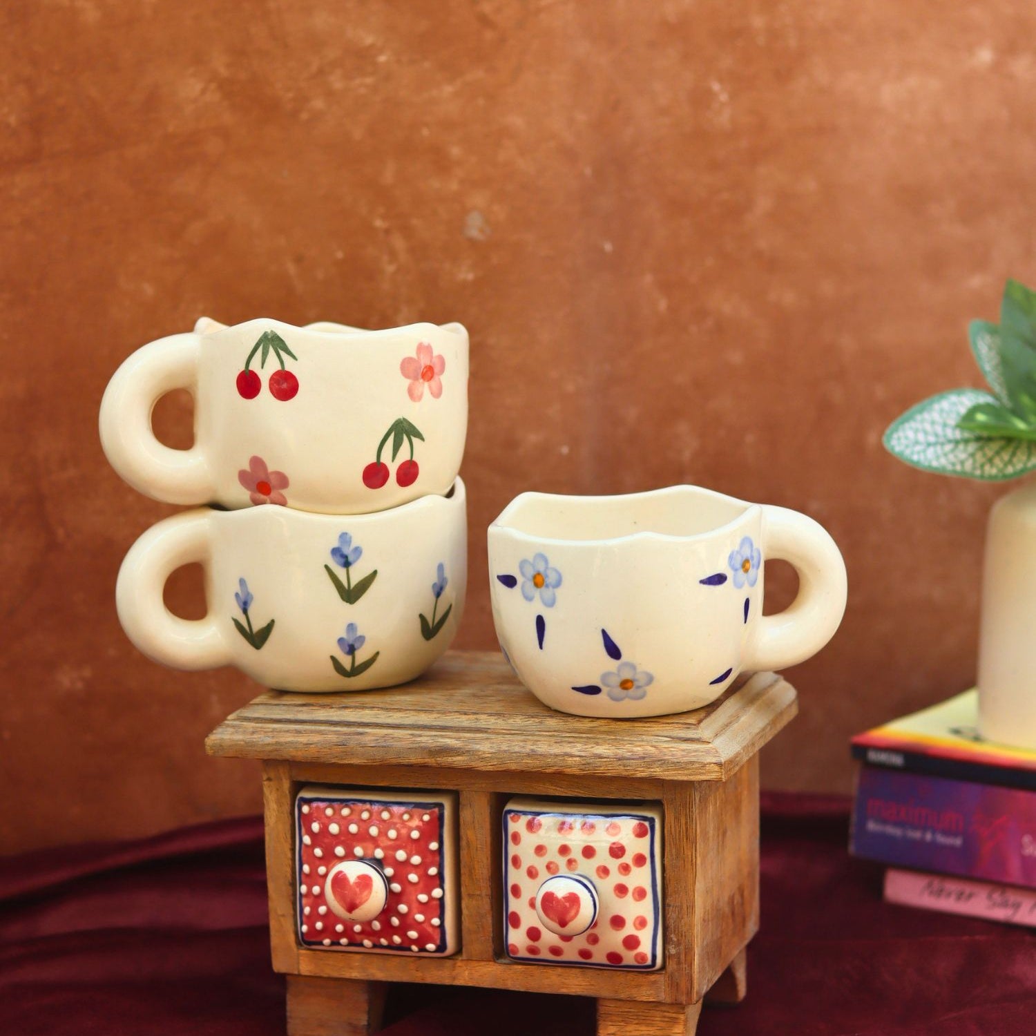 Handmade Set of 3 - Bloom & Bliss Mugs combo