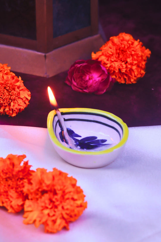 Set of 4 - Abstract Floral Diya for this festive season