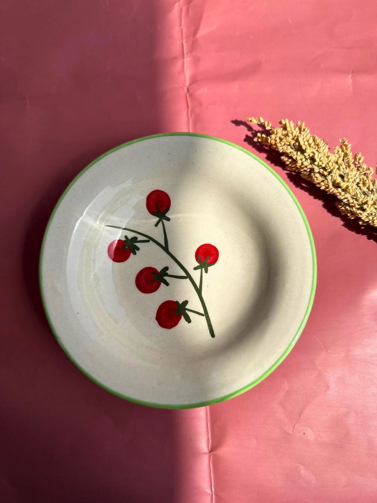 Cherry Pasta Plate made by ceramic