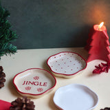 Handmade Set of 3 - Jingle Bell Handmade Dessert Plates