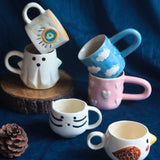 Handmade Set of 6 Tea Time Treat Mugs (for the price of 5)