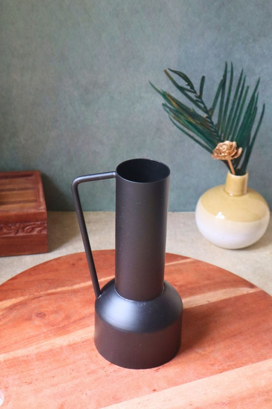 handmade black tall vase