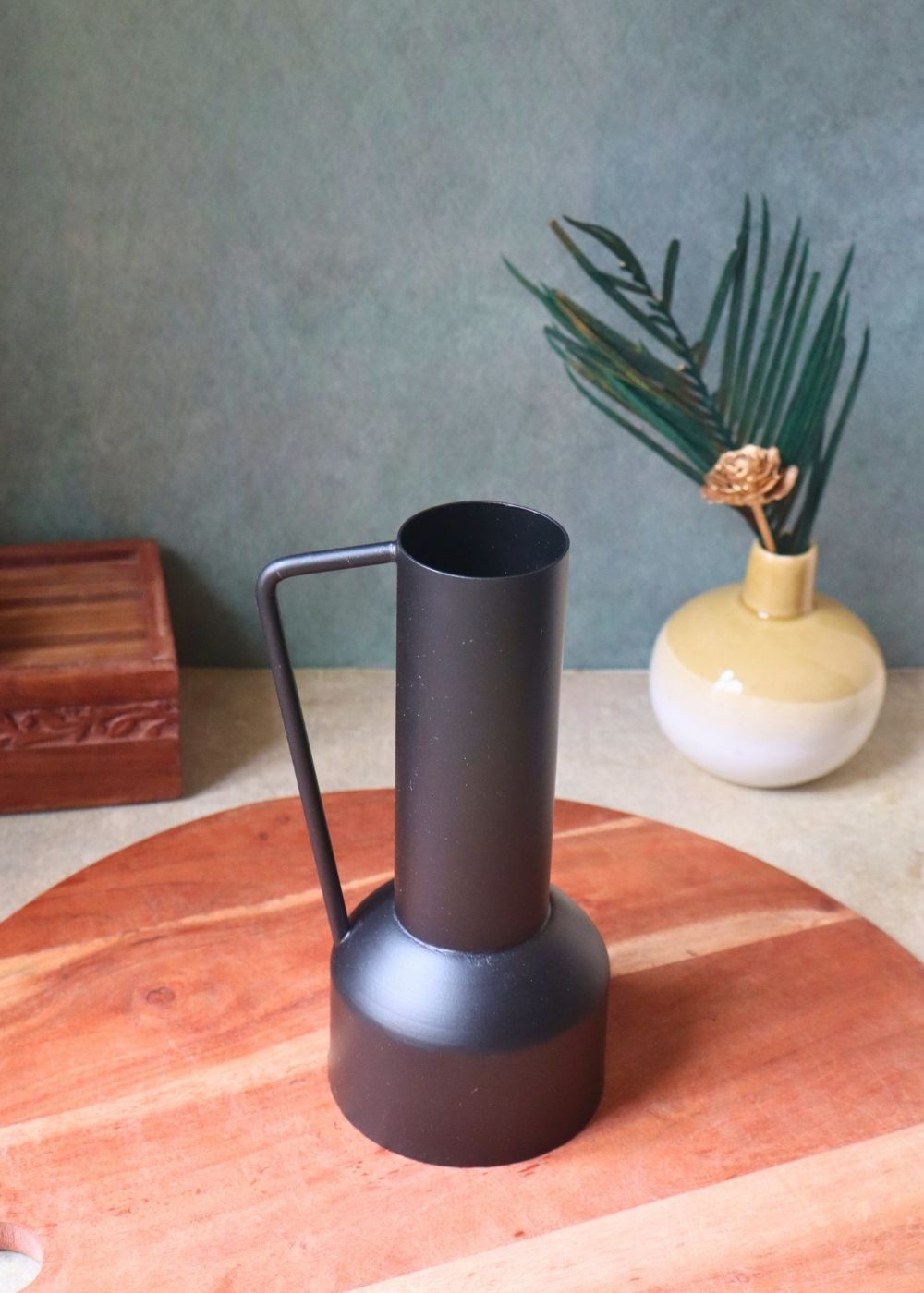 handmade black tall vase