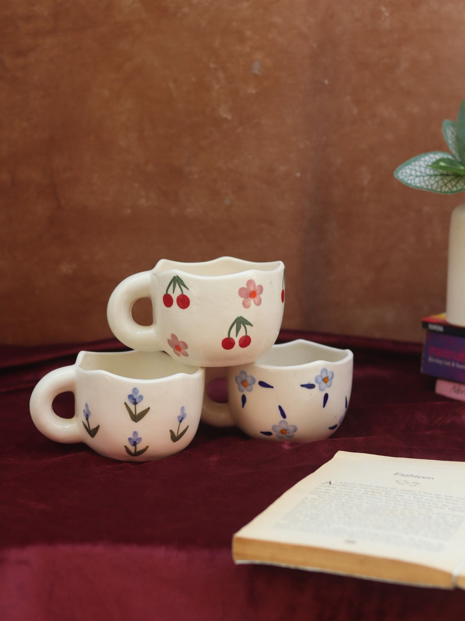 Set of 3 - Bloom & Bliss Mugs combo with premium quality material