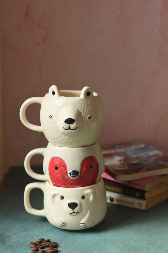 Set of 3 - Jungle Joy Mugs handmade in India