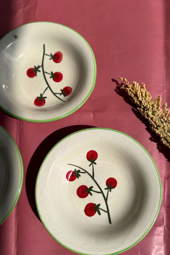 Cherry Pasta Plate handmade in india