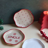 Set of 3 - Jingle Bell Handmade Dessert Plates with premium quality material