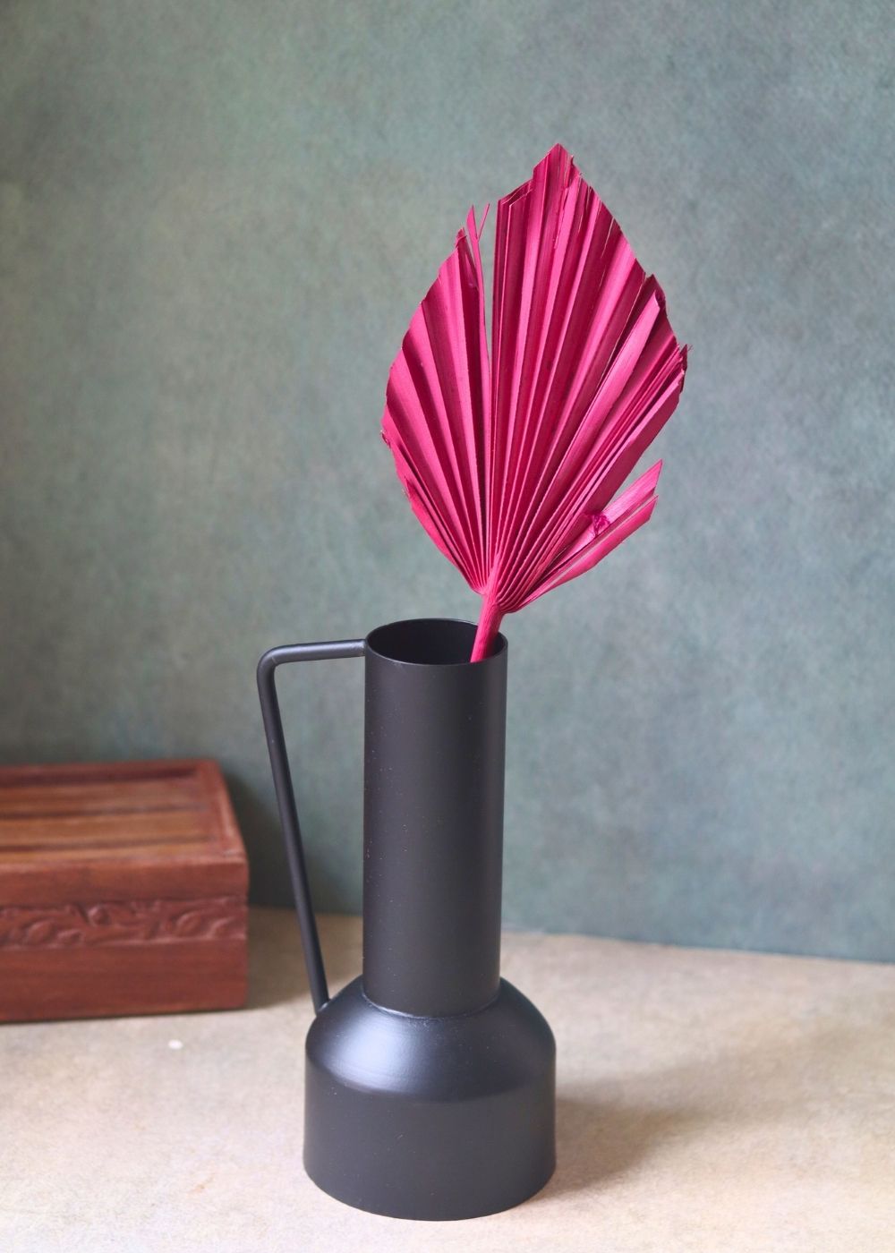black tall vase handmade in india