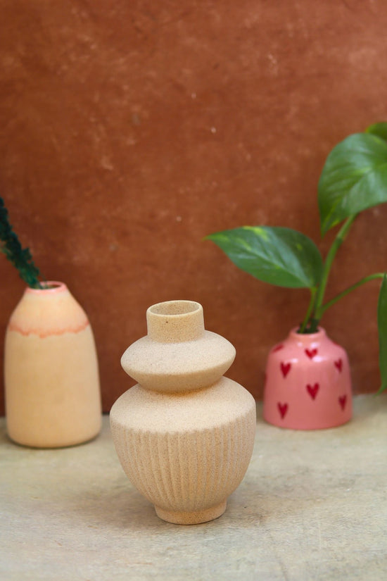 Set of 3 - Cream Serenity Vases combo with premium quality material