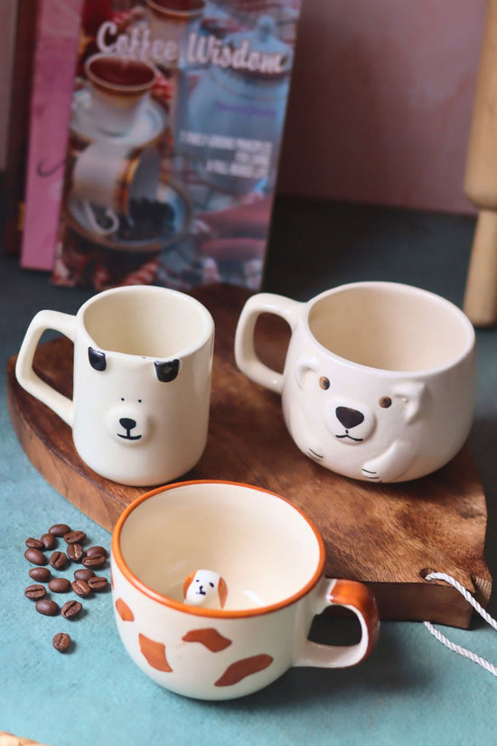 handmade Set of 3 - Paws & Pour Mugs
