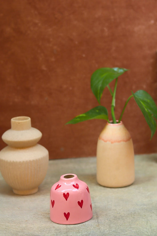 Set of 3 - Cream Serenity Vases combo handmade in India