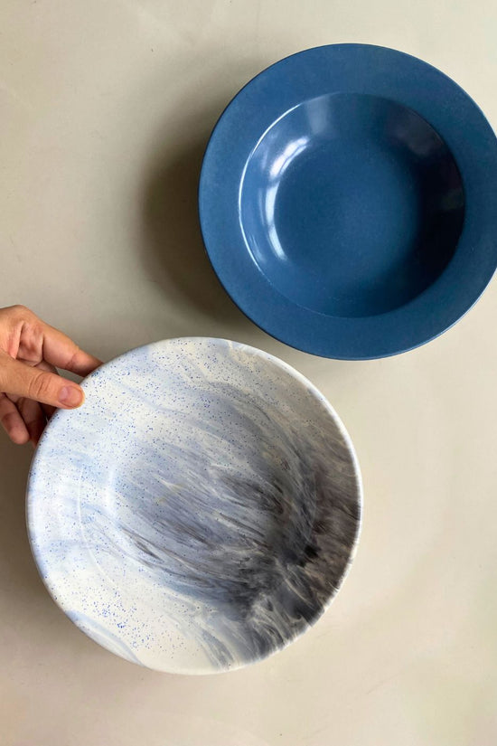 Black Marble & Blue Pasta Plate made by ceramic