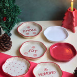 Set of 6 Christmasy Treat Dessert Plates (for the price of 5) made by ceramic