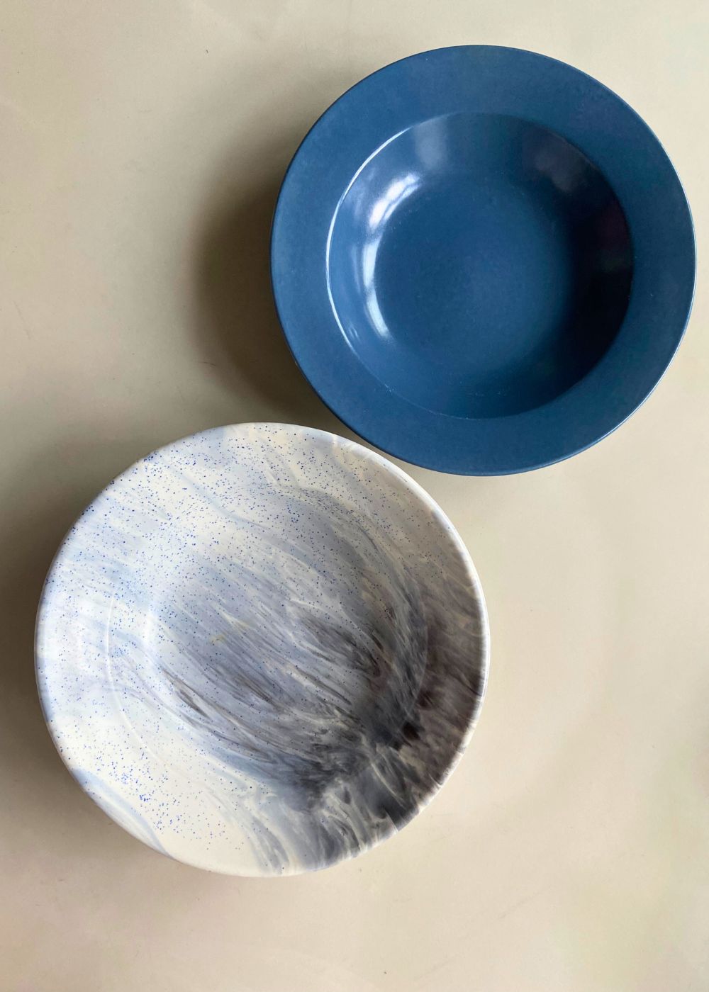 Black Marble & Blue Pasta Plate handmade in india