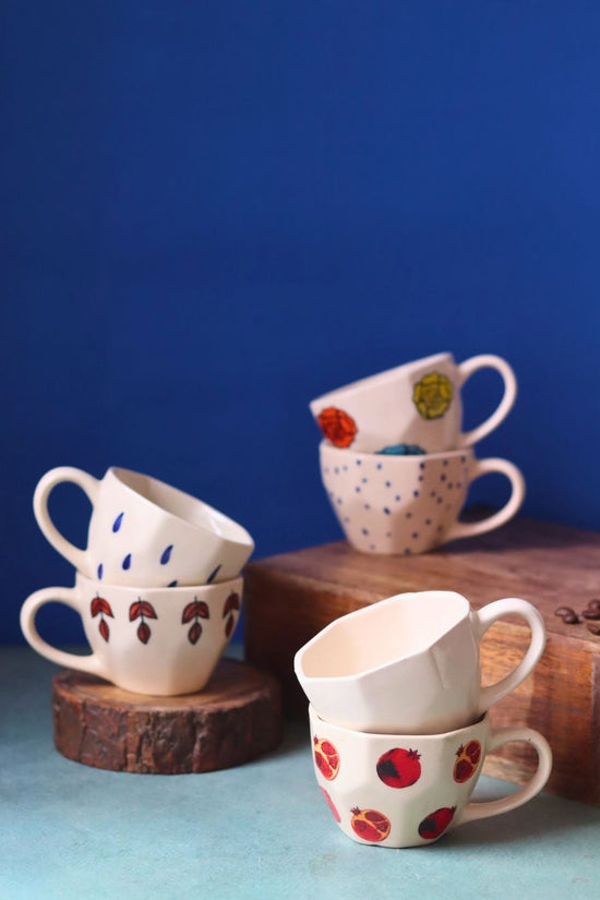 Handmade Set of 6 Brew Bliss Mugs (for the price of 5)