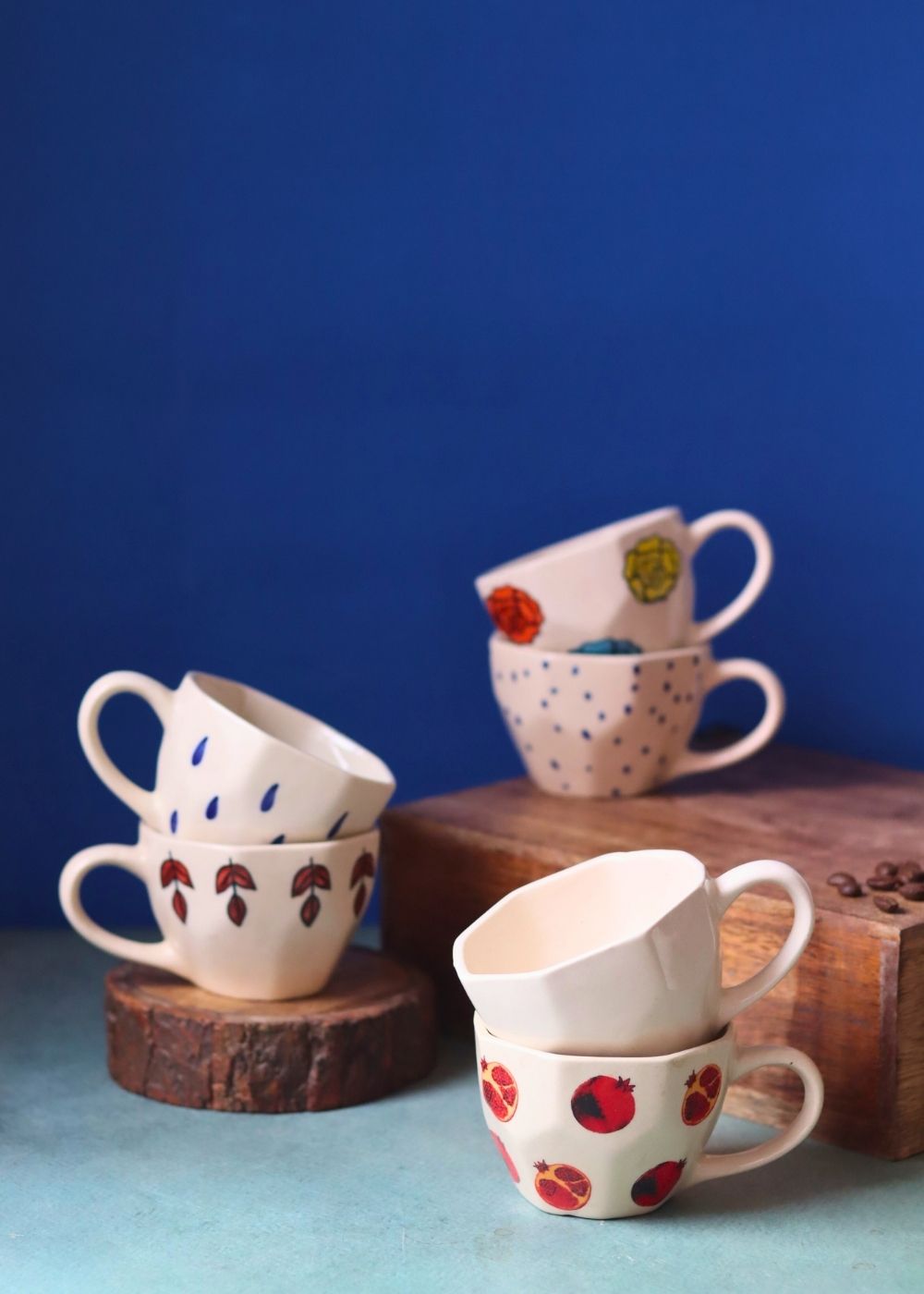 Handmade Set of 6 Brew Bliss Mugs (for the price of 5)