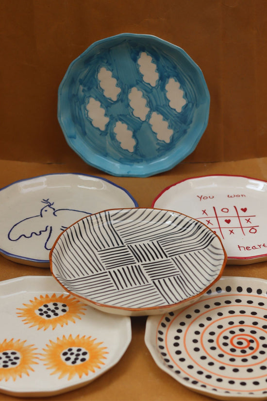 Set of 6 Elegant Bites Plate (for the price of 5) handmade in India