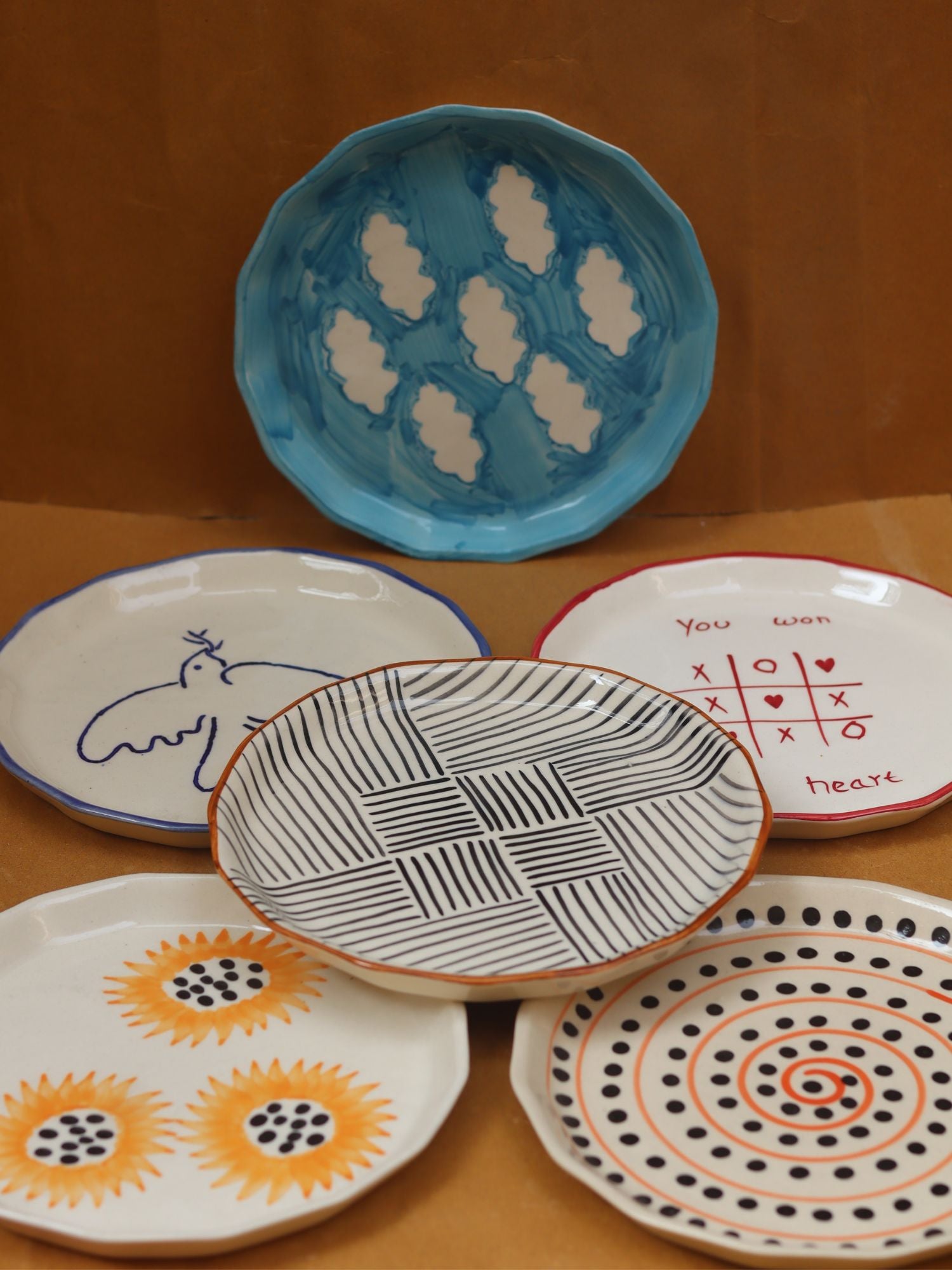 Set of 6 Elegant Bites Plate (for the price of 5) handmade in India